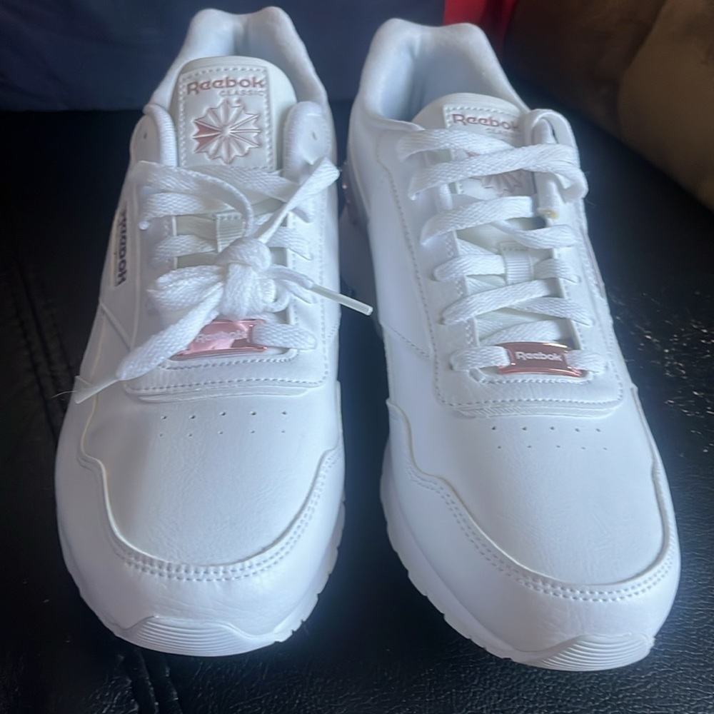 Reebok Classic Sneaker Size 10 White w/ Rose gold detail